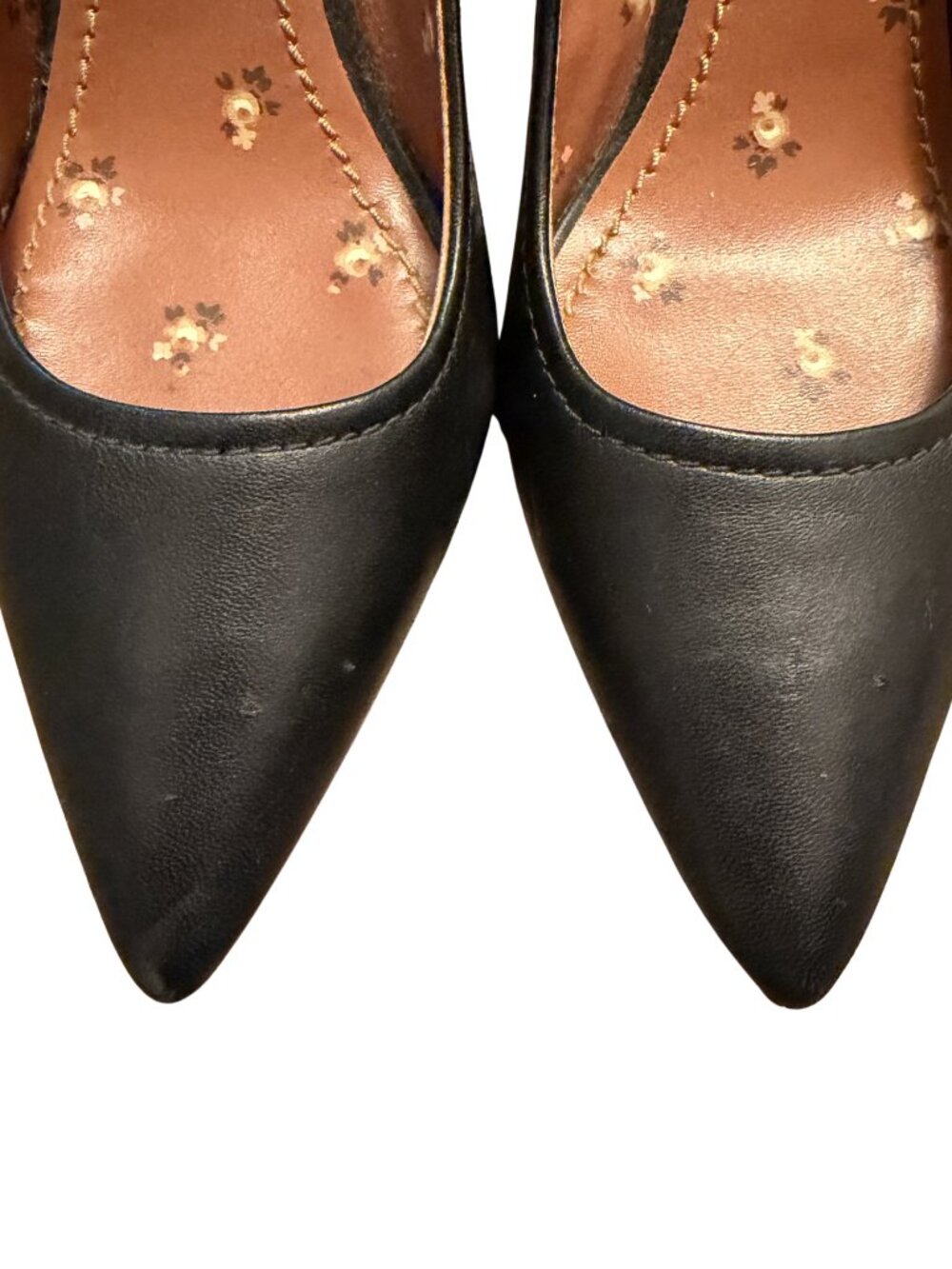 Coach Waverly Black Pointed Toe Stiletto Heels Pumps Classic Leather Size 9 - Picture 5 of 9